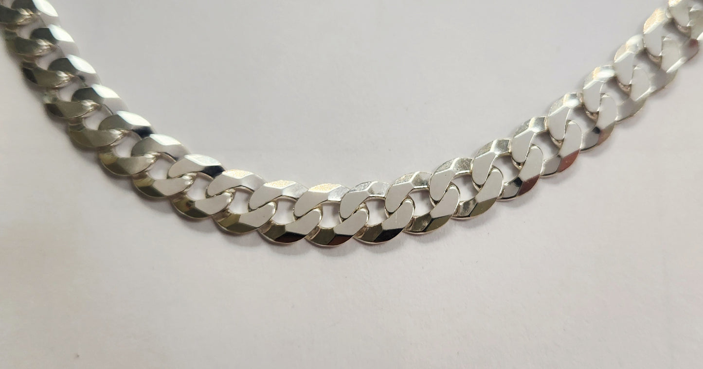 7.5mm Solid Curb (Cuban) Link Necklace - Italian Sterling Silver (925)