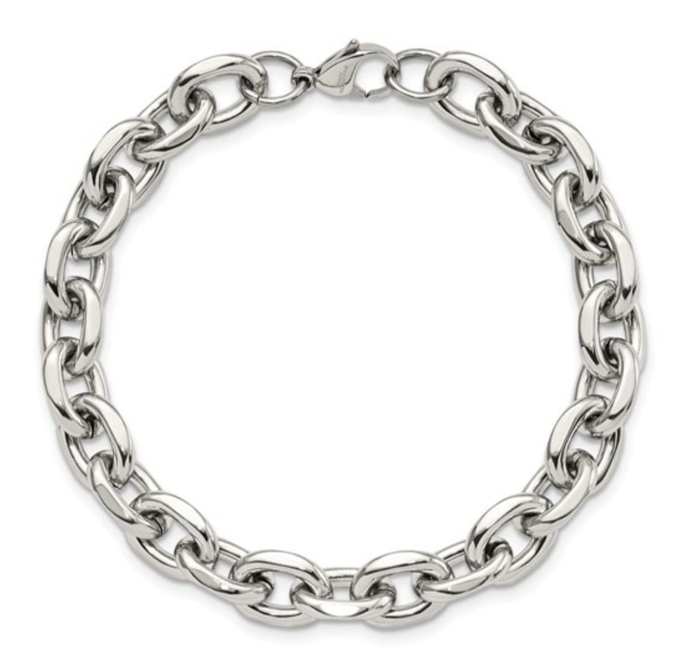 Cable Link Bracelet in Stainless Steel