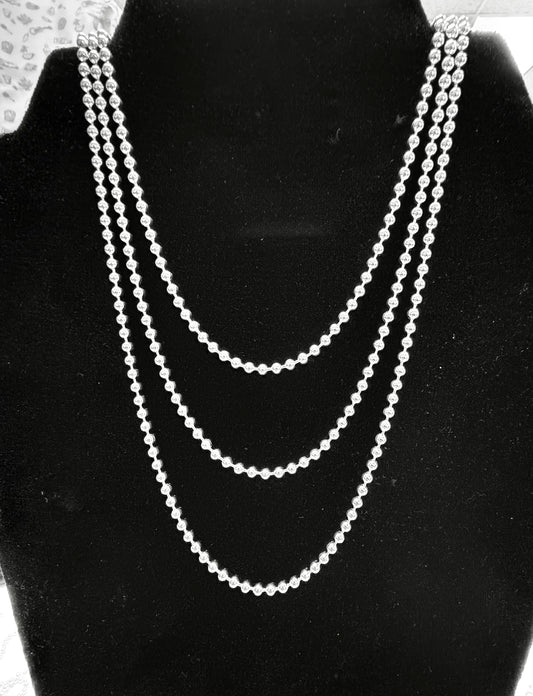 Sterling Silver (925) Ball Chain Military Style
