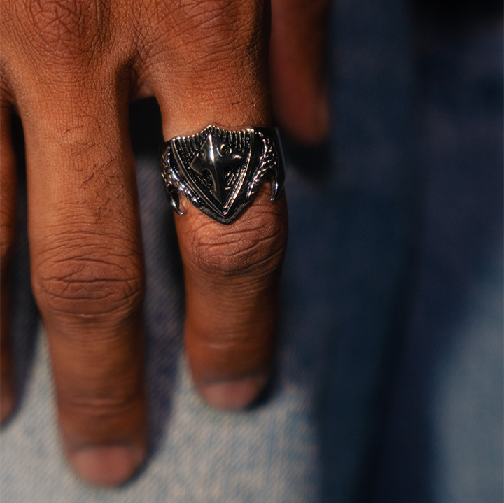 Shield Ring in Stainless Steel