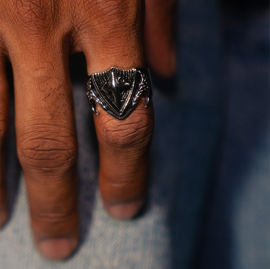 Shield Ring in Stainless Steel